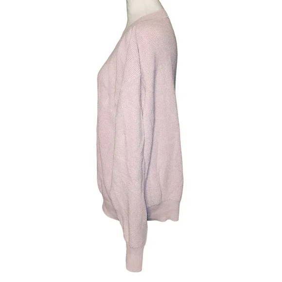 Faherty Waffle Knit Sweater Pullover Crewneck Light Pink Textured Size XL - Picture 2 of 7